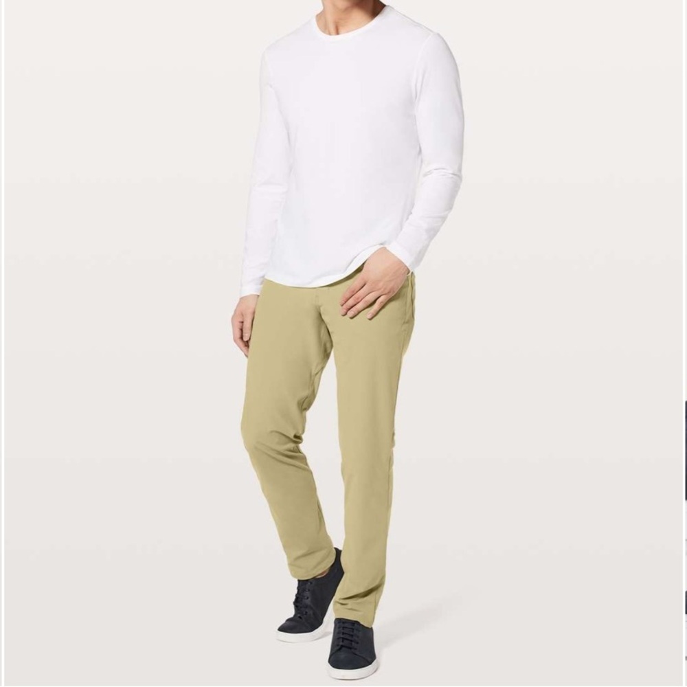 Lululemon ABC Pant Classic‎ 32" Warpstream Straight Leg Pants Tofino Sand 34